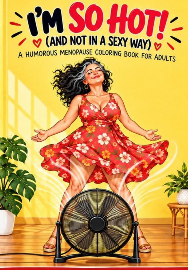 Portada de I'M SO HOT! (And Not in a Sexy Way): mujer riéndose frente a un ventilador