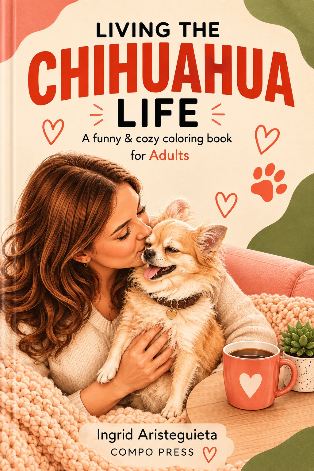 Ilustración de Living the Chihuahua Life: chihuahua con gafas de sol entre flores